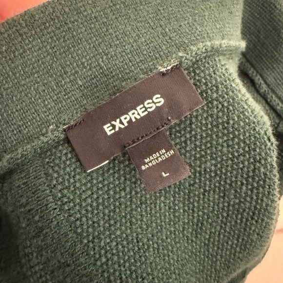Express Tipped Short Sleeve Sweater Polo Green - Men’s Large - Picture 3 of 5